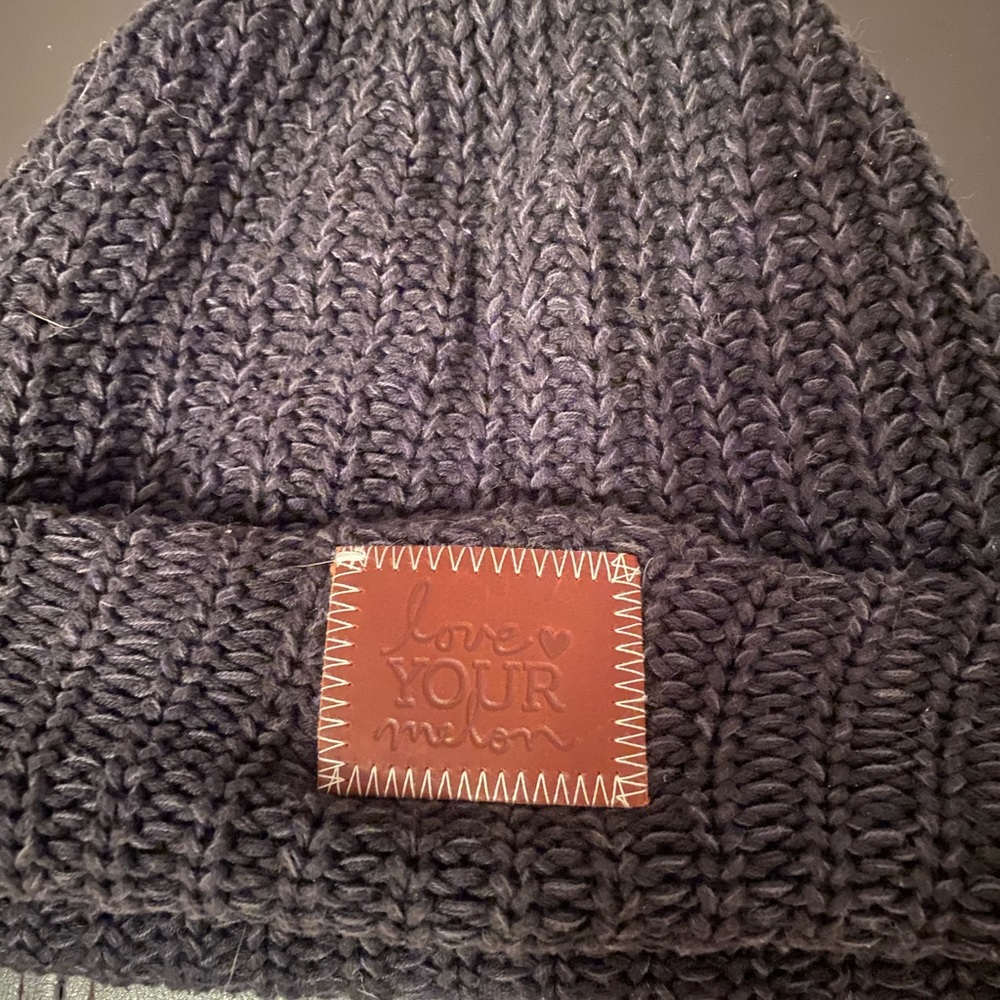 Love Your Melon Black fold over beanie